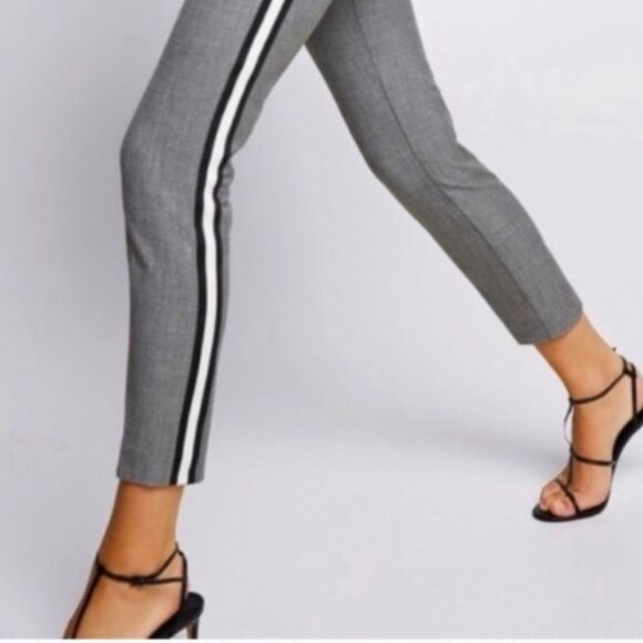Zara Basic Gray With Stripes Pants Size M - Picture 1 of 11